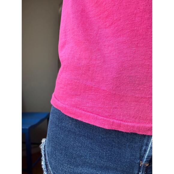 Vintage 80s Dolly Porkin’ Novelty T-Shirt | Hot Pink 50/50 Tee | Texas | Size M - Picture 9 of 12